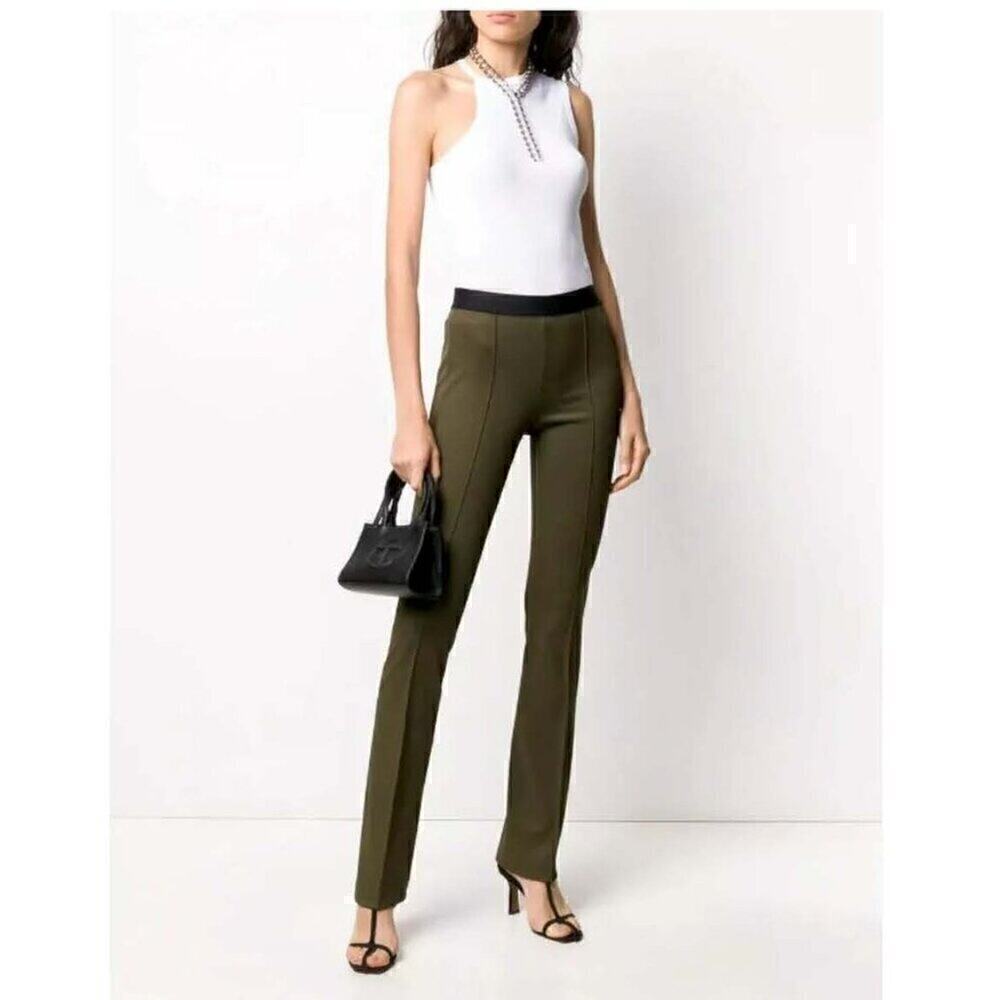 Helmut Lang Needle Rib Flare Pants NWT Olive Small $395